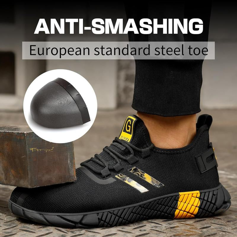 Steel Toe Shoes for Men and Women for Work，Safety Steel Toe Sneakers Lightweight Comfortable for Roofing Indestructible Steel Toe Tennis Shoes
