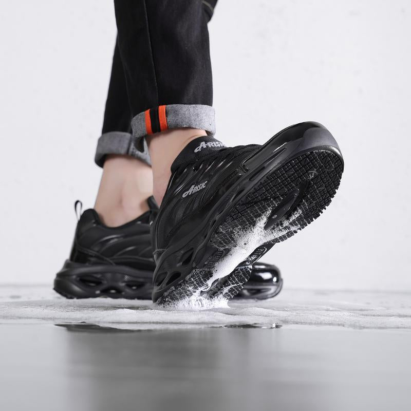 2025 New Men'S Non Slip Work Shoes, Slip Resistant Sneakers for Comfortable Casual Walking, Restaurant Chef Shoes, Breathable Cushioned Running Tennis Footwear