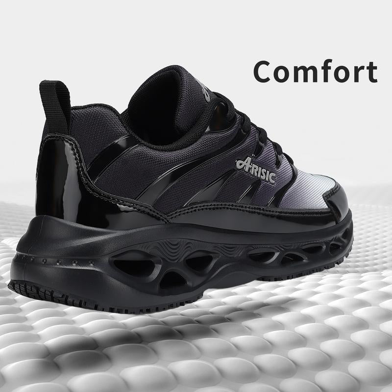 2025 New Men'S Non Slip Work Shoes, Slip Resistant Sneakers for Comfortable Casual Walking, Restaurant Chef Shoes, Breathable Cushioned Running Tennis Footwear