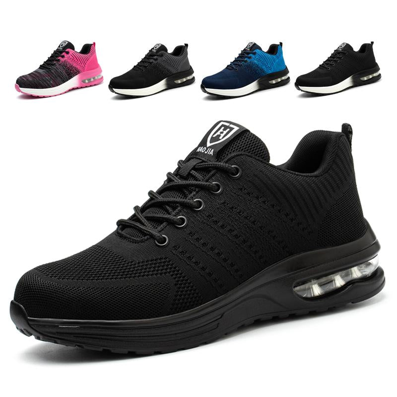 Steel Toe Shoes for Men Women Lightweight Comfortable Work Shoes Indestructible Slip Resistant Safety Shoes with Air Cushion Sneakers Casual Athletic Shoes Non-Slip Safety Sneakers Casual Athletic Shoes Boy Closed Footwear Worker