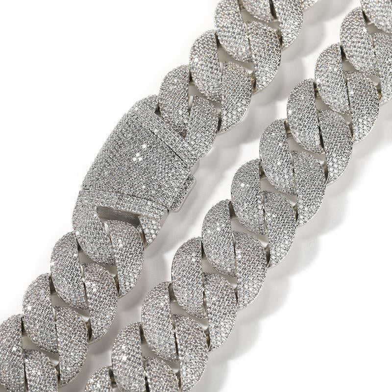 ICE WATER 24Mm Cuban Chain Necklace – Hip Hop Statement Piece for Men, Long Cubic Zircon Highlight