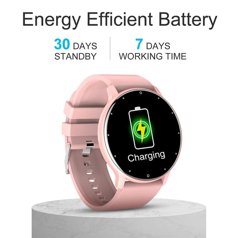 Smart Watch Men Women Bluetooth Call Watch Sports Waterproof Smartwatch Fashion Pink Silicone Couple Smartwatches for Ios Android Wearable Smartphone