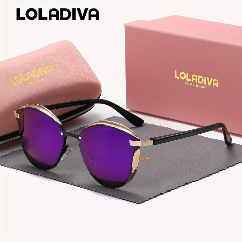 Fathers Day Gift Loladiva Unisex Fashion Cat-Eye Frame Polarized Sunglasses for Outdoor Activities Suitable for Fashionable Dressing and Driving UV400