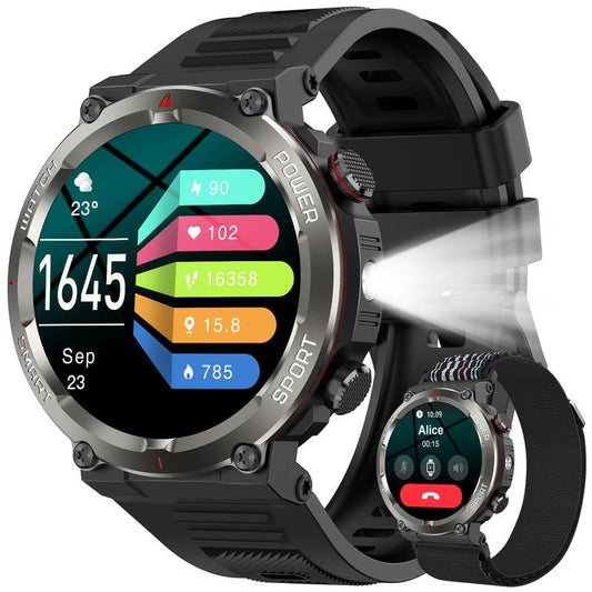 2025 Fashion Touch Screen Smart Watch, 100-Day Battery, LED Flashlight, Compass, IP68 Waterproof, Call Function, 100+ Sports Modes DIY Watch Dials Messages Reminder, Fitness Smart Watches for Iphone/Andriod