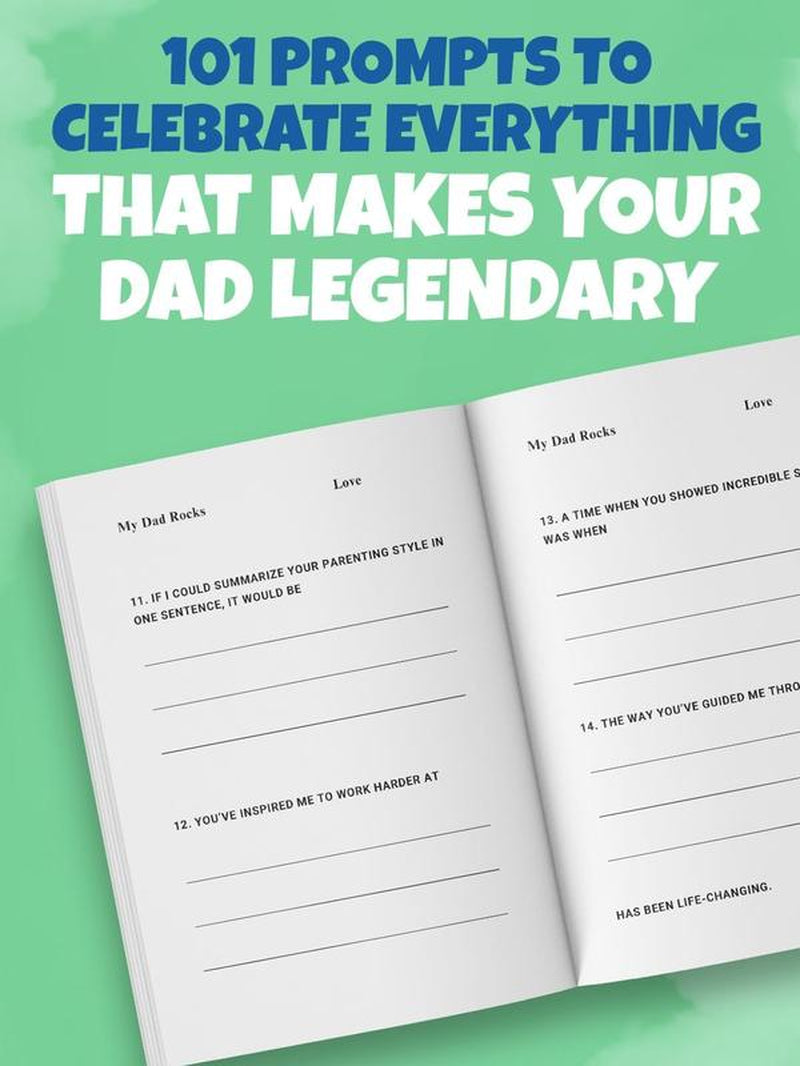 Viral Fathers Day Gift My Dad Rocks! 101 Reasons Why I Love You, Dad: Guided Fill in the Blank Journal Keepsake - the Perfect Gift for Dad!