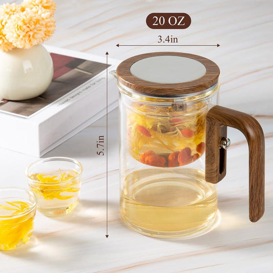 Fathers Day Dad Gifts - Gifts for Dad, Fathers Day Dads Gift from Daughter, Son, Wife - Enchantipot Magic Pot - Separator Pot with Magnet, Inner Biliary Magnet Cup, Enchanted Glass Teapot with Strainer