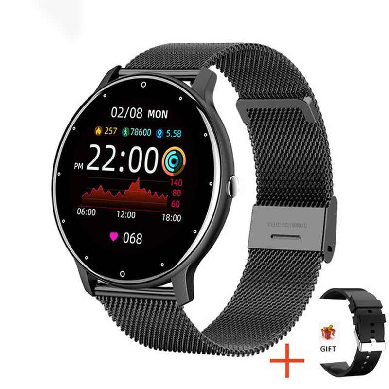 Smart Watch Men Women Bluetooth Call Watch Sports Waterproof Smartwatch Fashion Pink Silicone Couple Smartwatches for Ios Android Wearable Smartphone