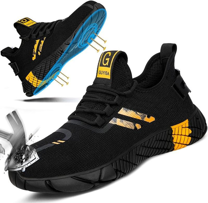 Steel Toe Shoes for Men and Women for Work，Safety Steel Toe Sneakers Lightweight Comfortable for Roofing Indestructible Steel Toe Tennis Shoes