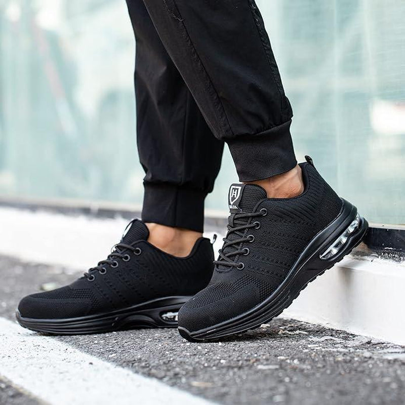 Steel Toe Shoes for Men Women Lightweight Comfortable Work Shoes Indestructible Slip Resistant Safety Shoes with Air Cushion Sneakers Casual Athletic Shoes Non-Slip Safety Sneakers Casual Athletic Shoes Boy Closed Footwear Worker