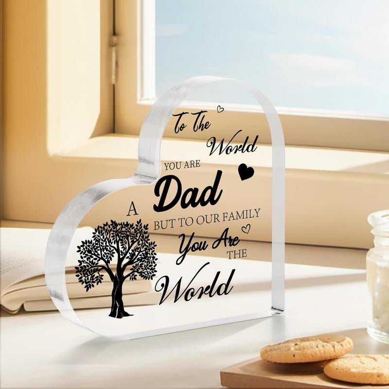 Fathers Day Gifts, Dad Birthday Gift, Dad Gifts from Daughter Son, Birthday Gift for Dad, Daddy Gifts, Acrylic Plaque Father Gifts for Birthday Fathers Day Decoration Smooth Ornaments Print