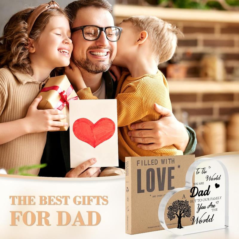 Fathers Day Gifts, Dad Birthday Gift, Dad Gifts from Daughter Son, Birthday Gift for Dad, Daddy Gifts, Acrylic Plaque Father Gifts for Birthday Fathers Day Decoration Smooth Ornaments Print